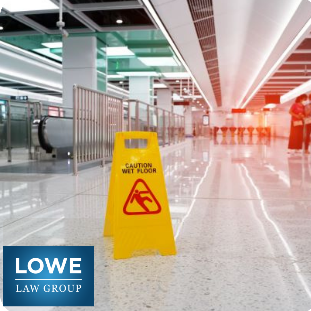 Caution Wet Floor Sign at Airport