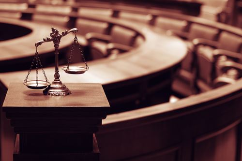 Scales of Justice in the Courtroom 