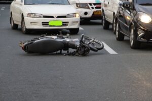 Motorcycle wreck on highway