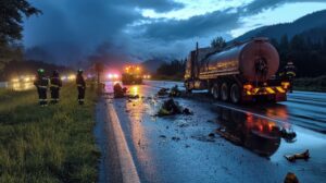 Oil truck vehicle crash near Williston where a Williston truck accident lawyer helps injury victims recover compensation