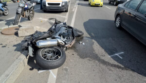 Motorcycle accident on roadway near Missoula Montana representing services provided by a Missoula motorcycle accident lawyer