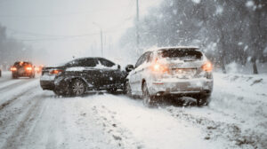 Icy winter roadway in Duluth where a Duluth winter car accident attorney helps crash victims recover compensation