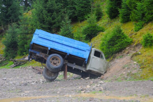Anchorage Alaska truck accident scene related to claims handled by an Anchorage truck accident lawyer