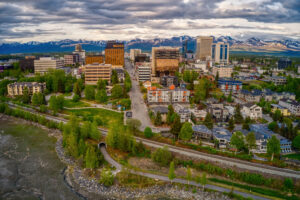 Anchorage Alaska roadway where an Anchorage catastrophic injury attorney car accident lawyer helps burn injury victims recover compensation